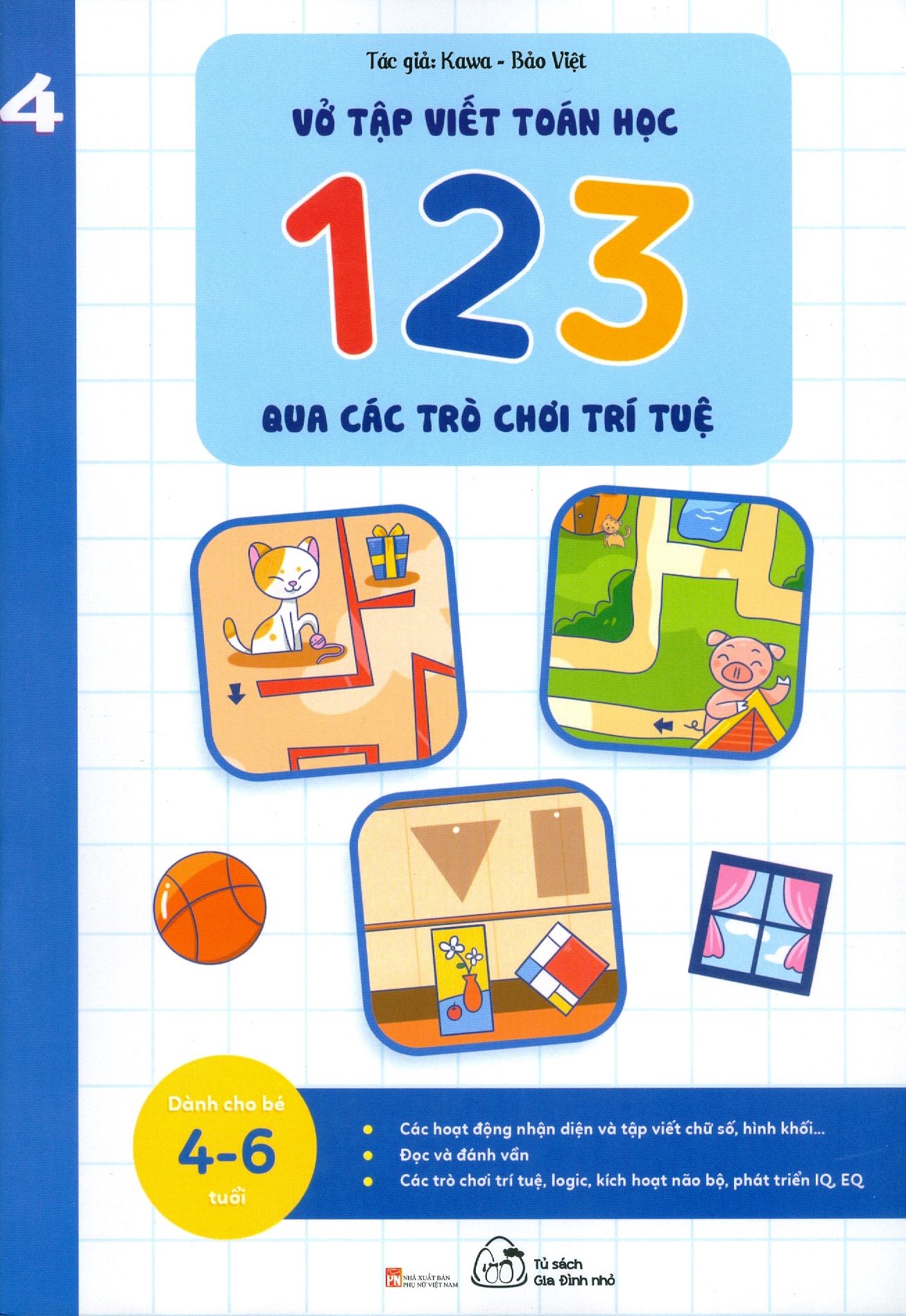 bộ vở tập viết toán học 123 qua các trò chơi trí tuệ - tập 4 - Ảnh 2