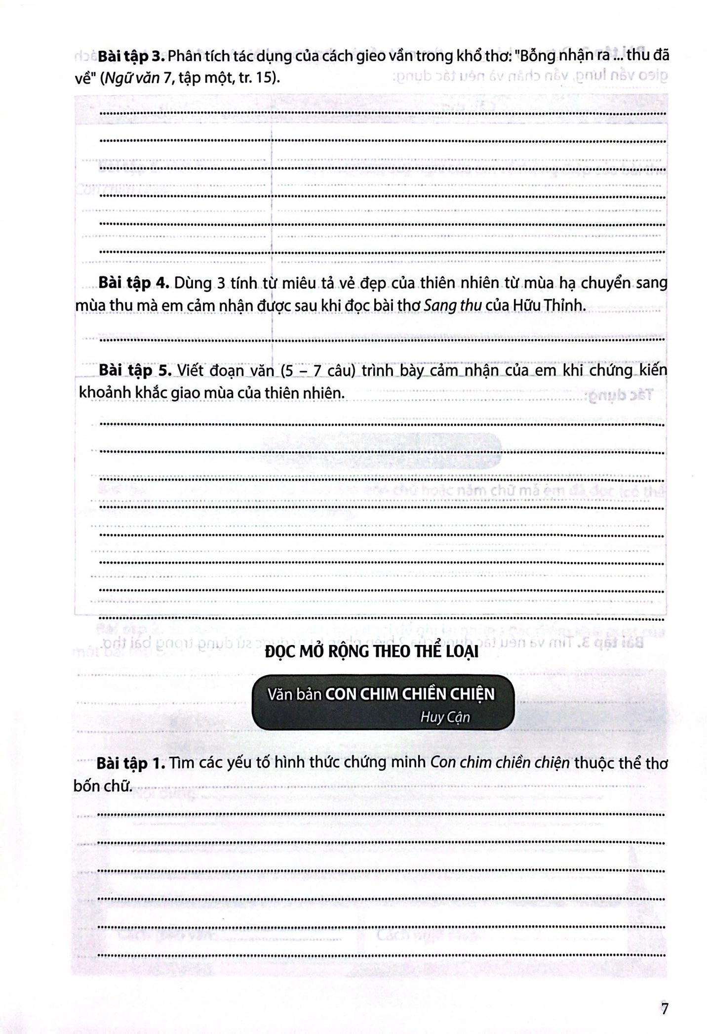 Bộ Vở Thực Hành Ngữ Văn 7 - Tập 1 (Chân Trời Sáng Tạo) (Chuẩn) - Ảnh 6