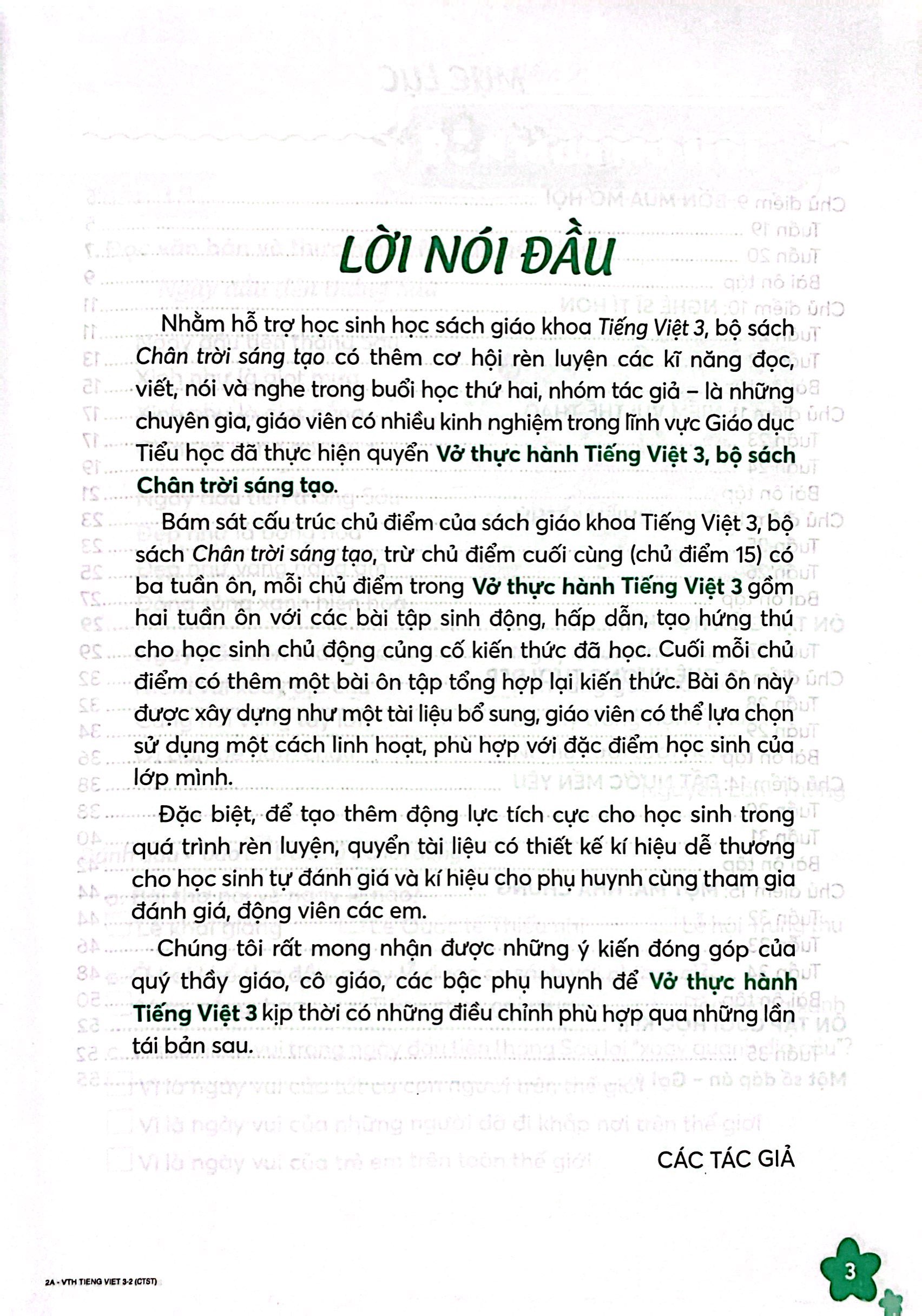 bộ vở thực hành tiếng việt 3 - tập 2 (chân trời sáng tạo) (2022) - Ảnh 3