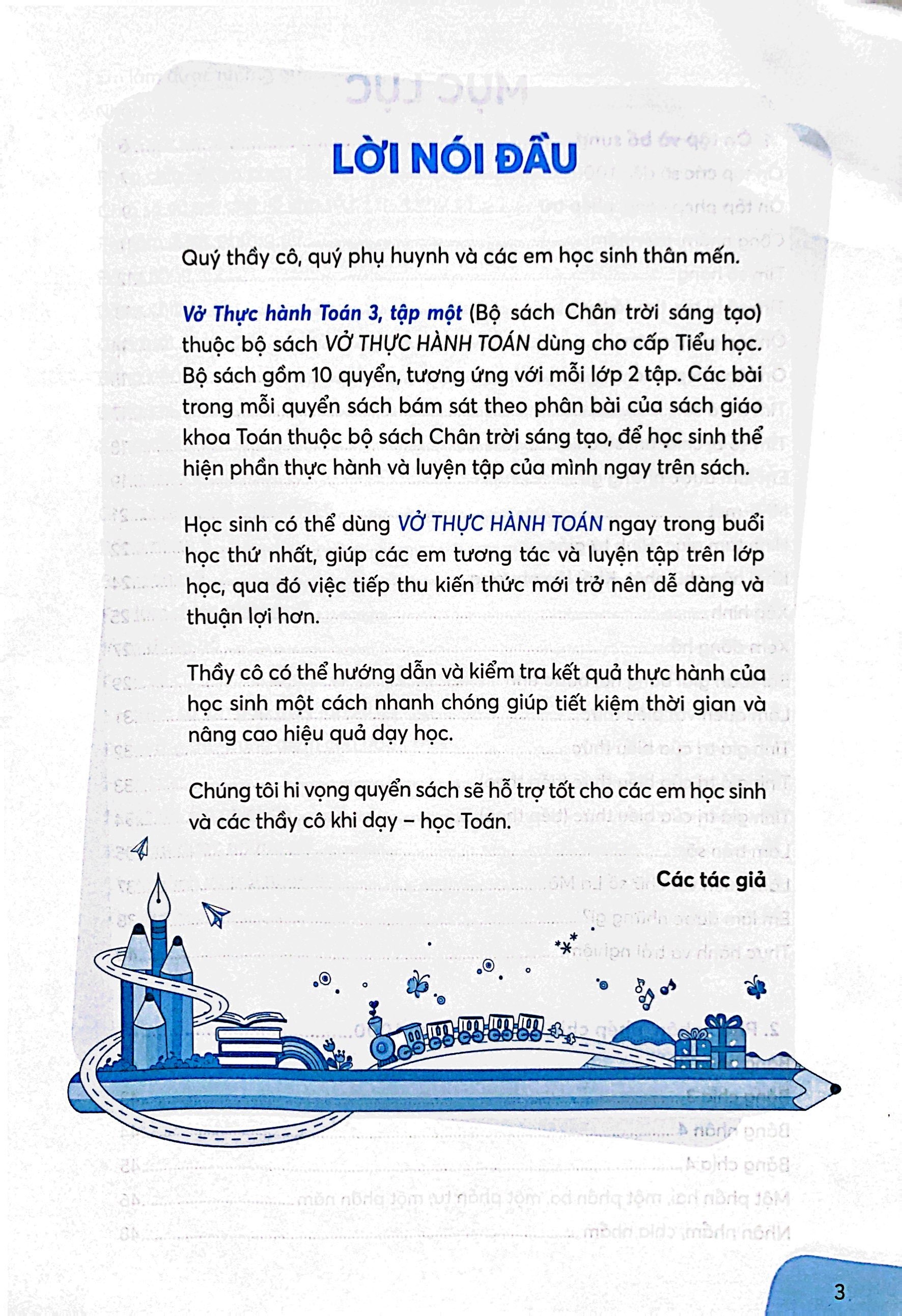 Bộ Vở Thực Hành Toán 3 - Tập 1 (Chân Trời) (Chuẩn) - Ảnh 2