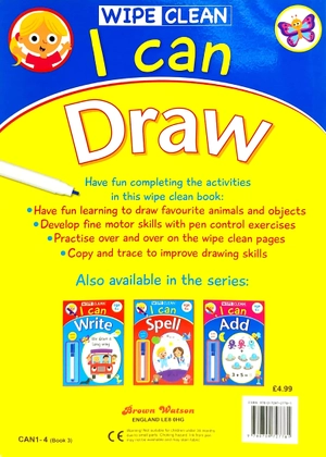 bộ wipe clean i can draw - book with pen age 6+ - Ảnh 6