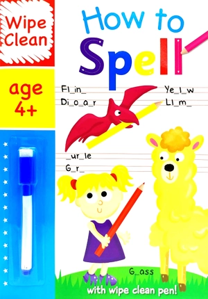 bộ wipe clean i can spell - book with pen age 6+ - Ảnh 3