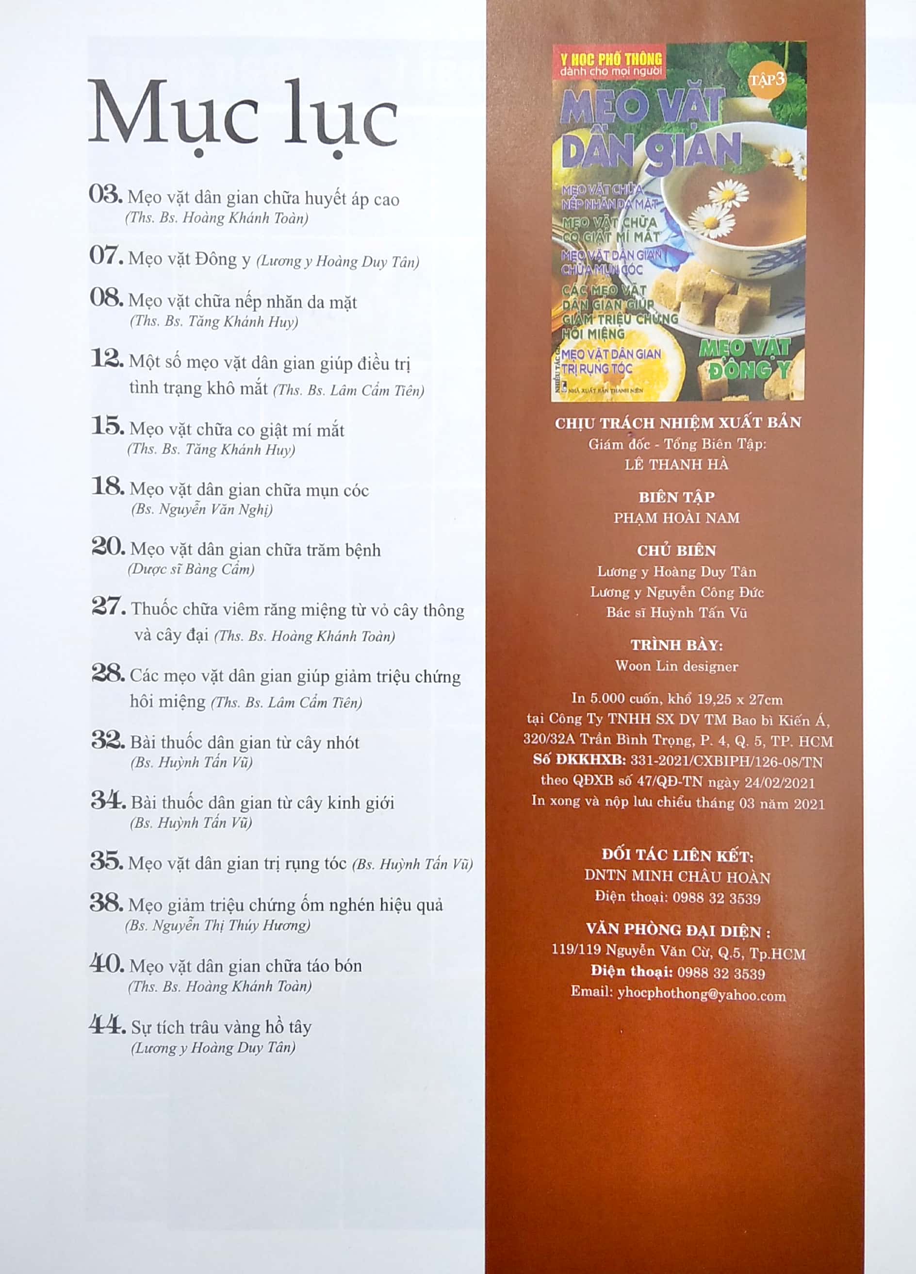 bộ y học phổ thông dành cho mọi người - chuyên đề: mẹo vặt dân gian 3 - Ảnh 3