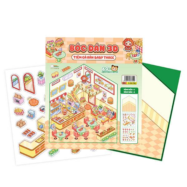 Bóc Dán 3D - Tiệm Gà Rán Baby Three