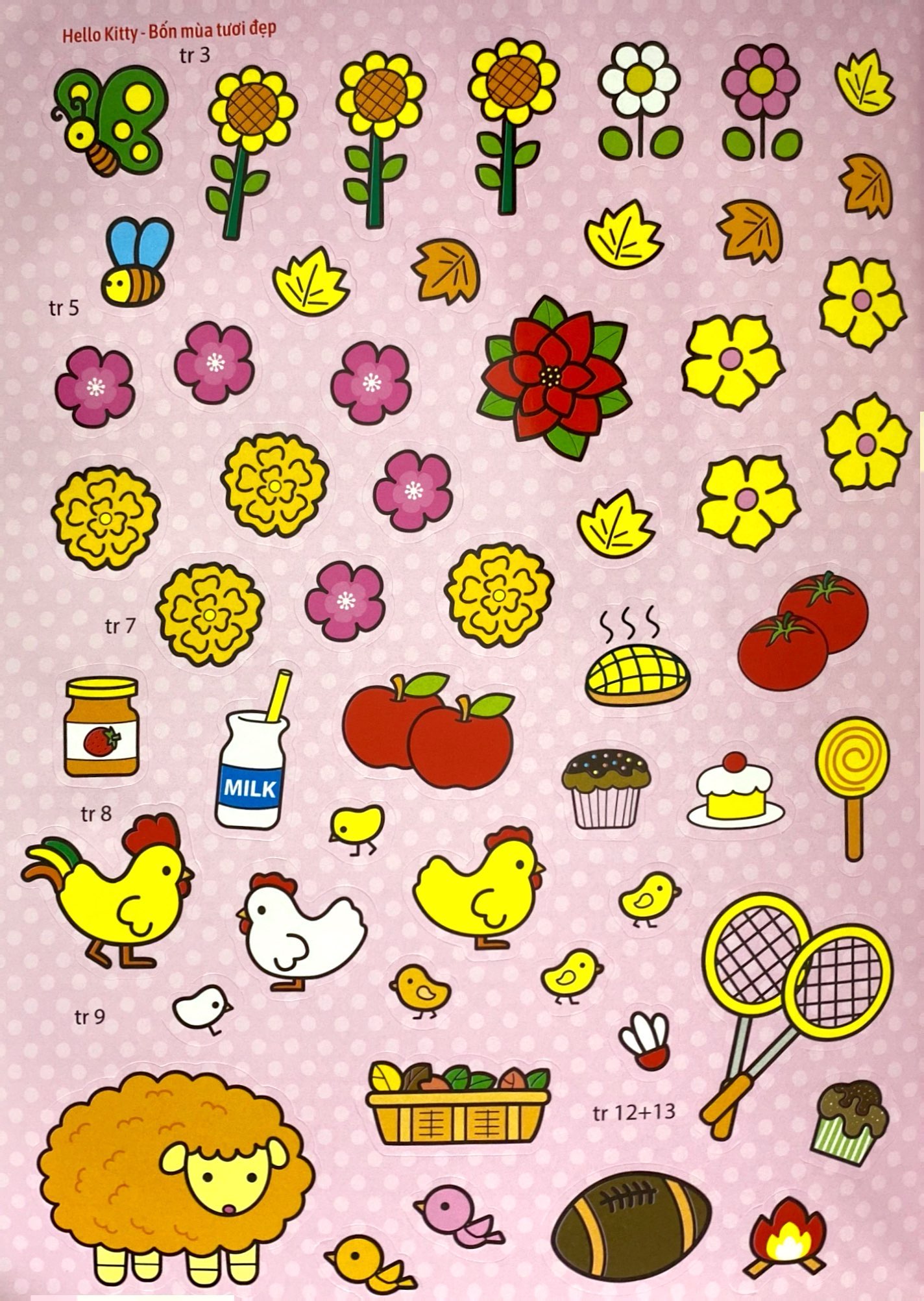 bóc dán nhanh tay - nhận ngay kiến thức - hello kitty - bốn mùa tươi đẹp - Ảnh 3