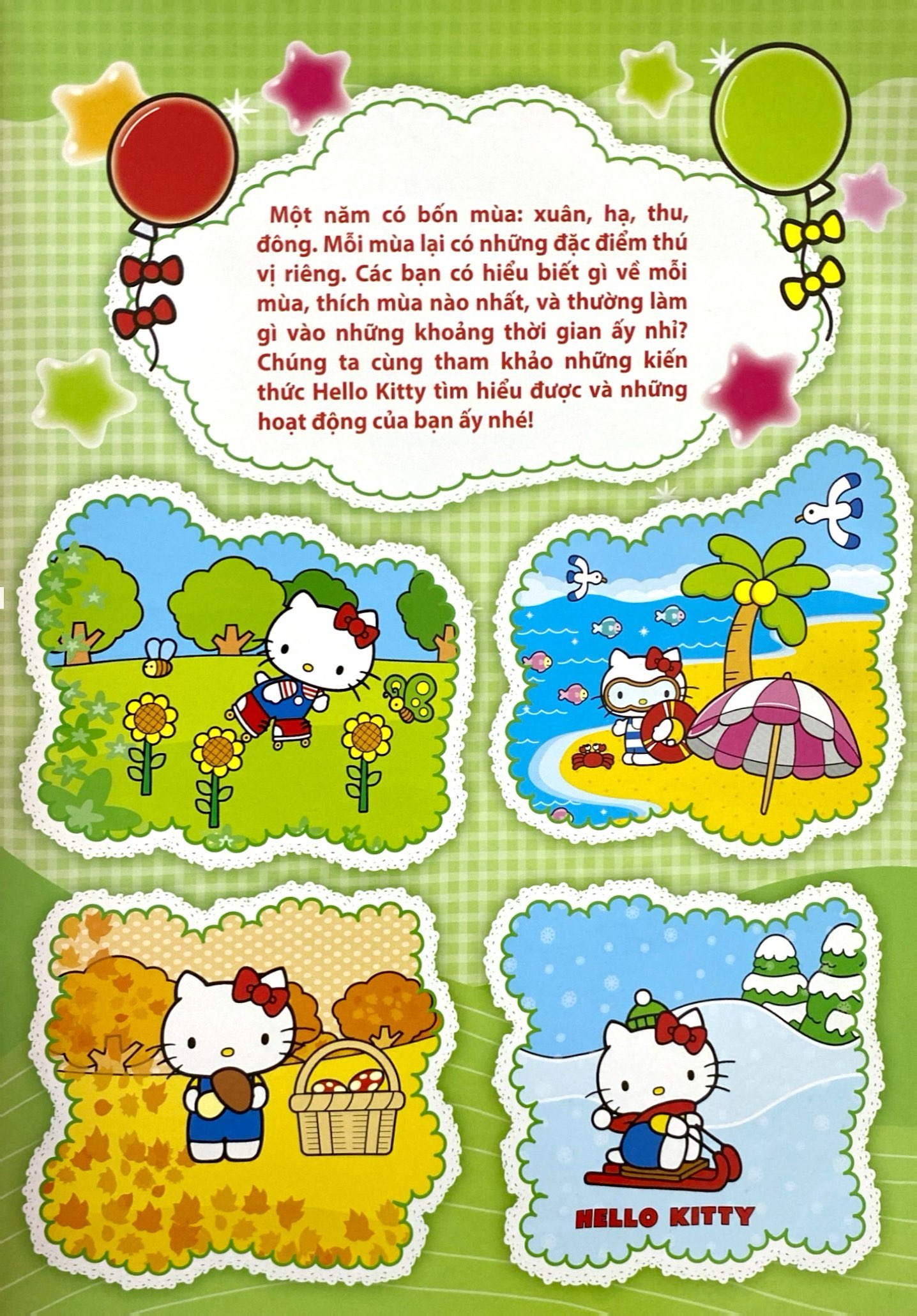 bóc dán nhanh tay - nhận ngay kiến thức - hello kitty - bốn mùa tươi đẹp - Ảnh 4