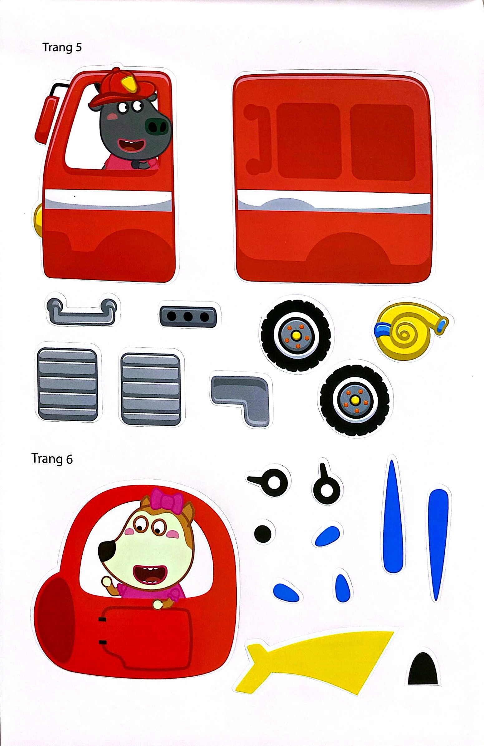 bóc dán thông minh - wolfoo iq rèn luyện khả năng sáng tạo cùng bé - các loại phương tiện giao thông - Ảnh 5