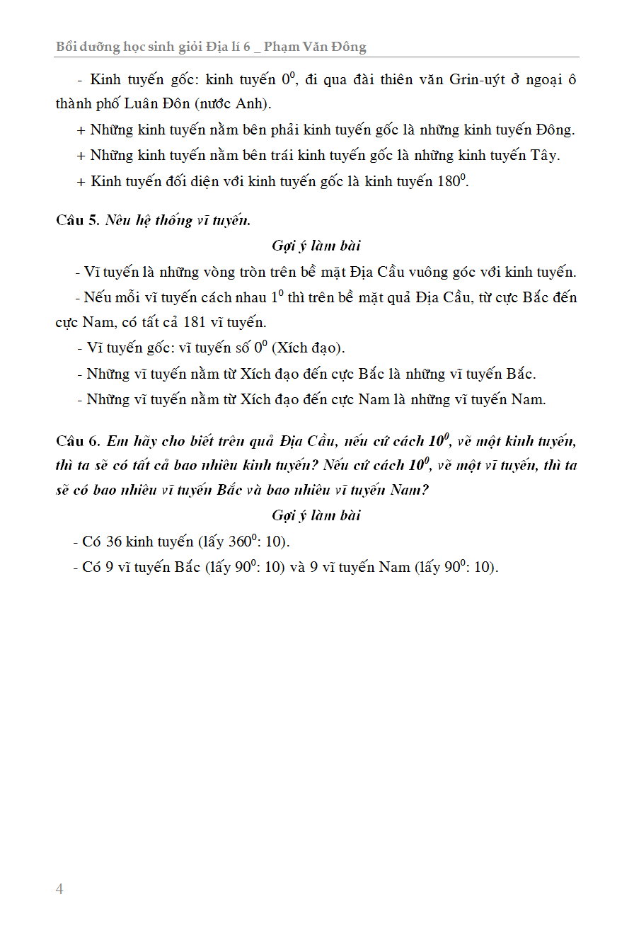 bồi dưỡng học sinh giỏi địa lí 6 - Ảnh 5