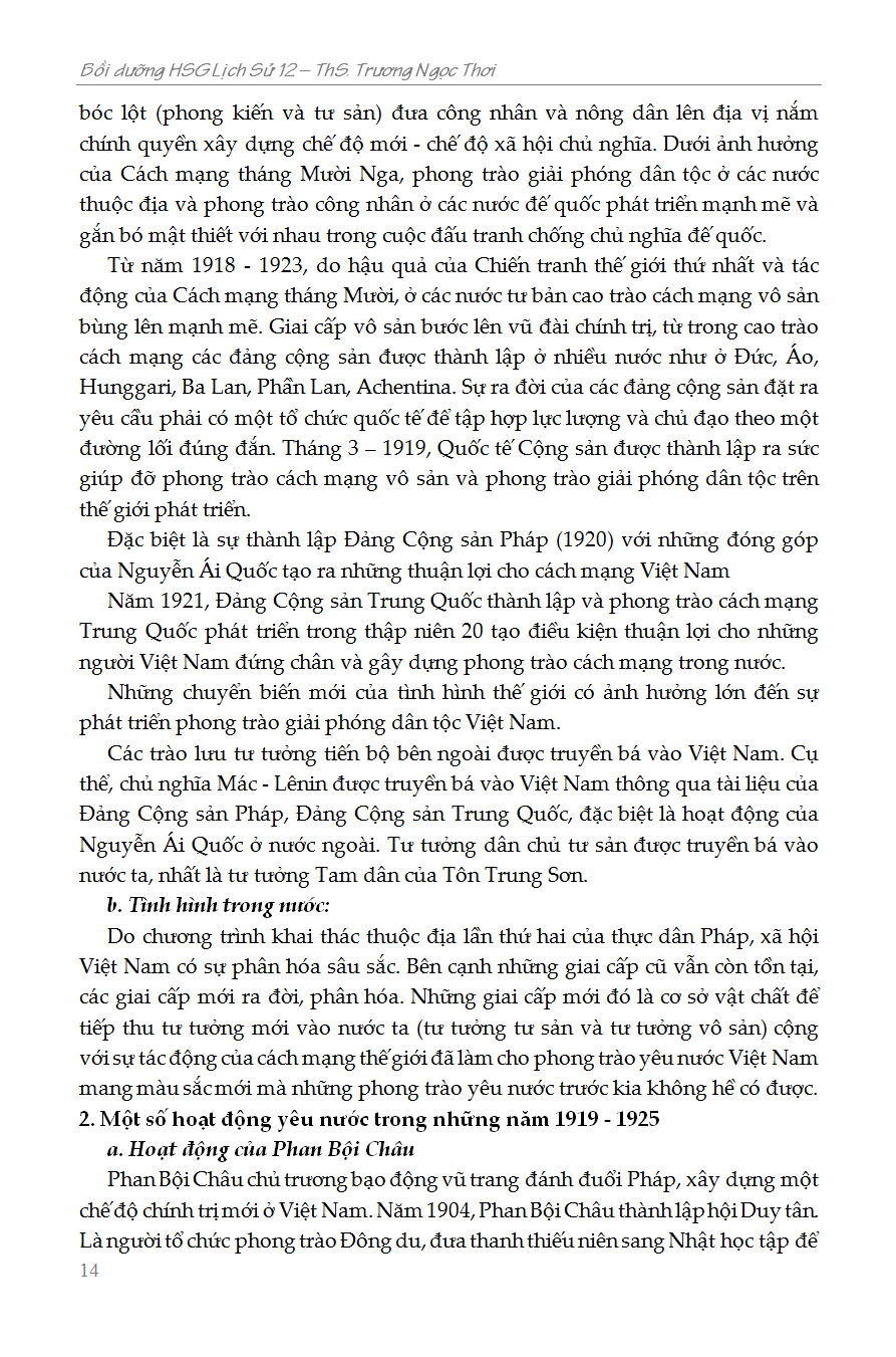 bồi dưỡng học sinh giỏi lịch sử 12 - phiên bản mới nhất - Ảnh 14