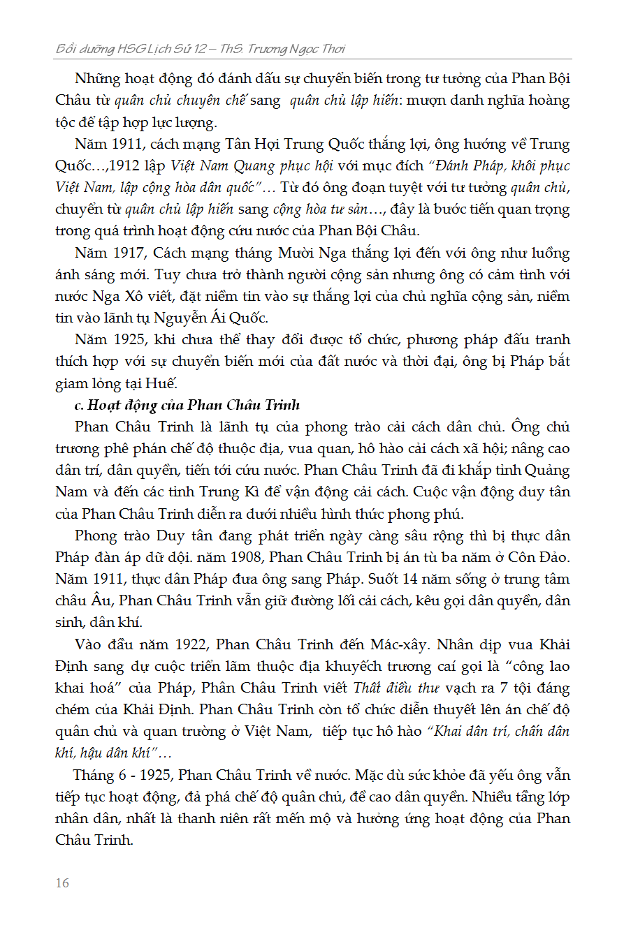 bồi dưỡng học sinh giỏi lịch sử 12 - phiên bản mới nhất - Ảnh 16