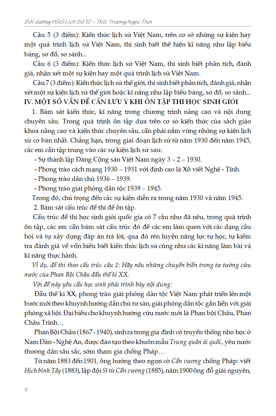 bồi dưỡng học sinh giỏi lịch sử 12 - phiên bản mới nhất - Ảnh 4