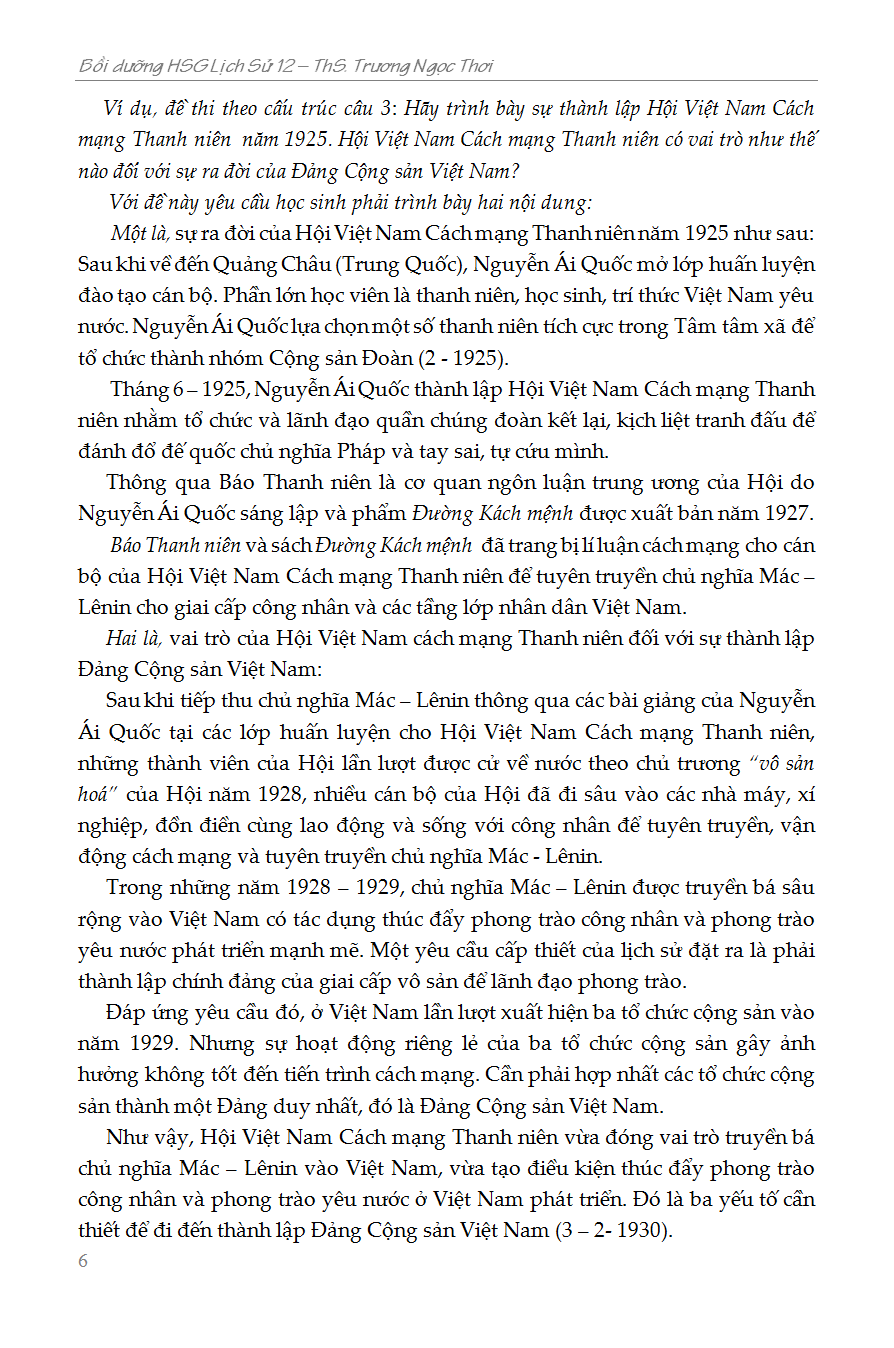 bồi dưỡng học sinh giỏi lịch sử 12 - phiên bản mới nhất - Ảnh 6