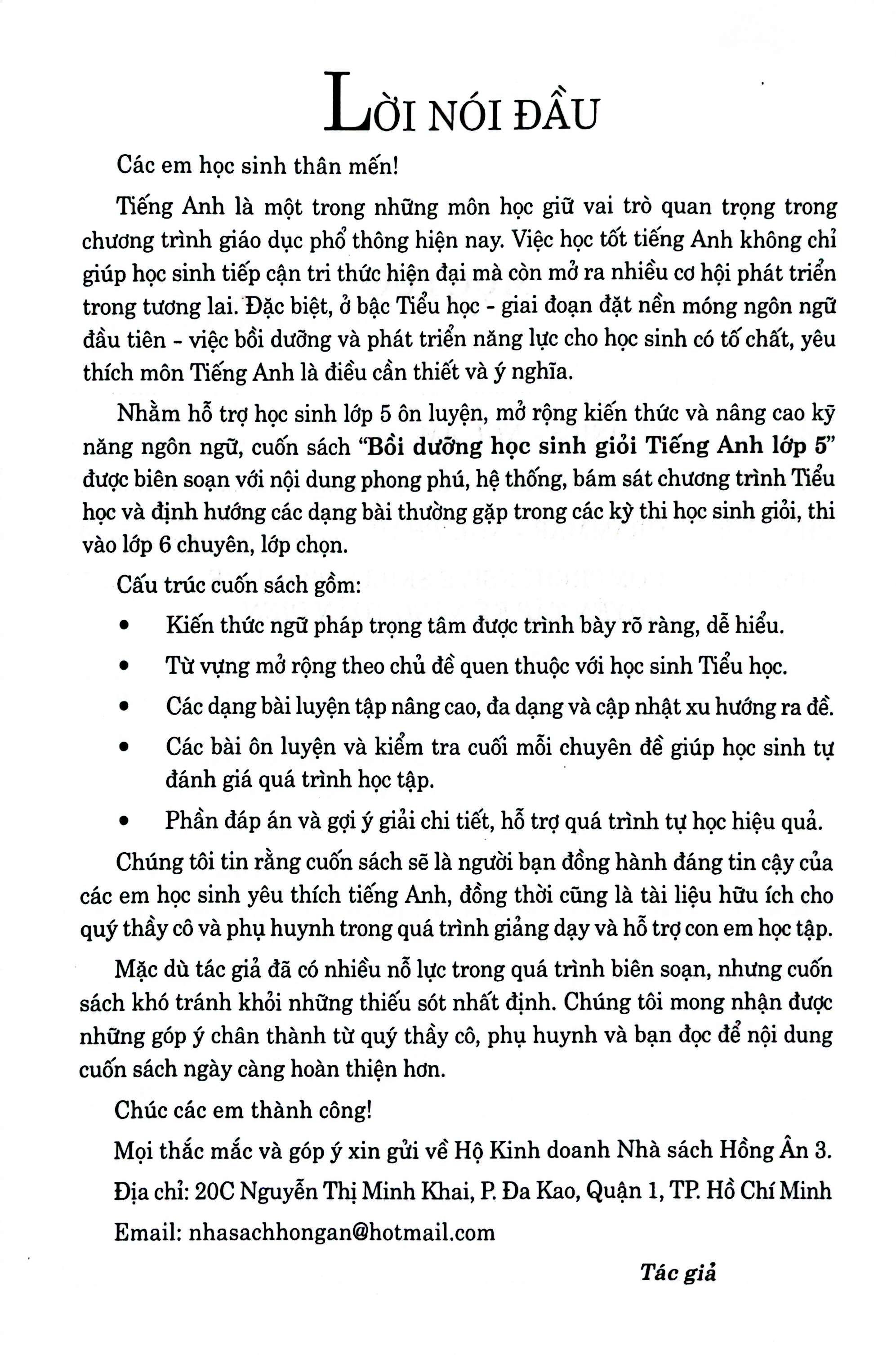 Bồi Dưỡng Học Sinh Giỏi Tiếng Anh 5 - Ảnh 2