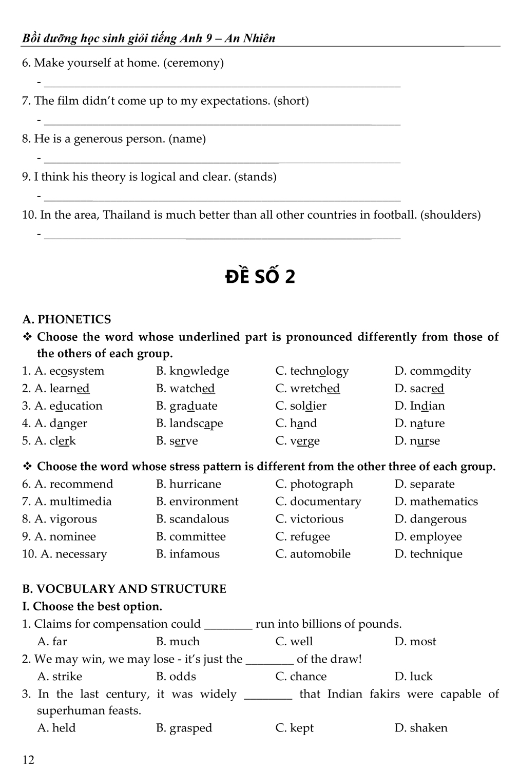bồi dưỡng học sinh giỏi tiếng anh 9 - Ảnh 12
