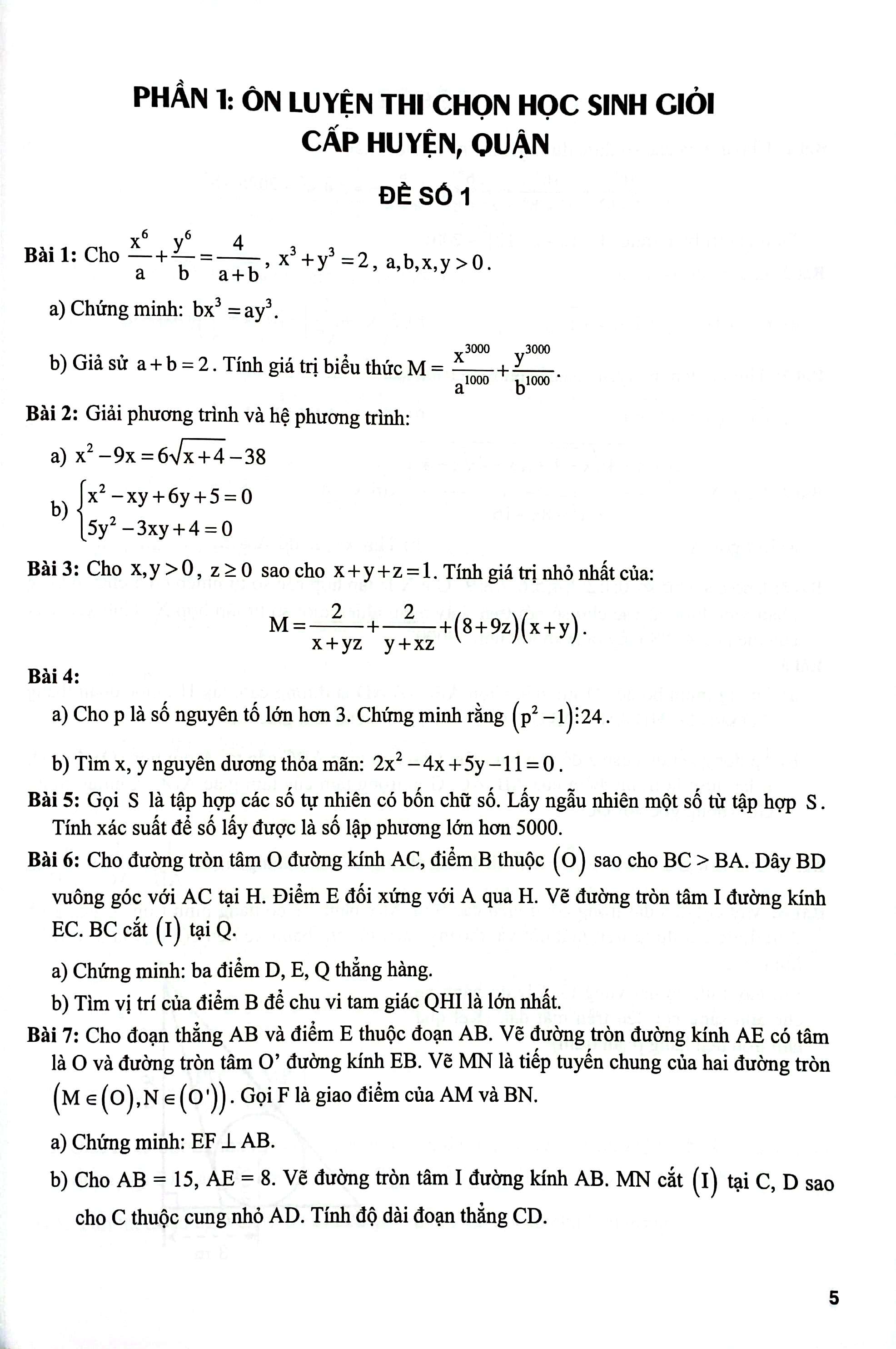 Bồi Dưỡng Học Sinh Giỏi Toán 9 - Ảnh 5