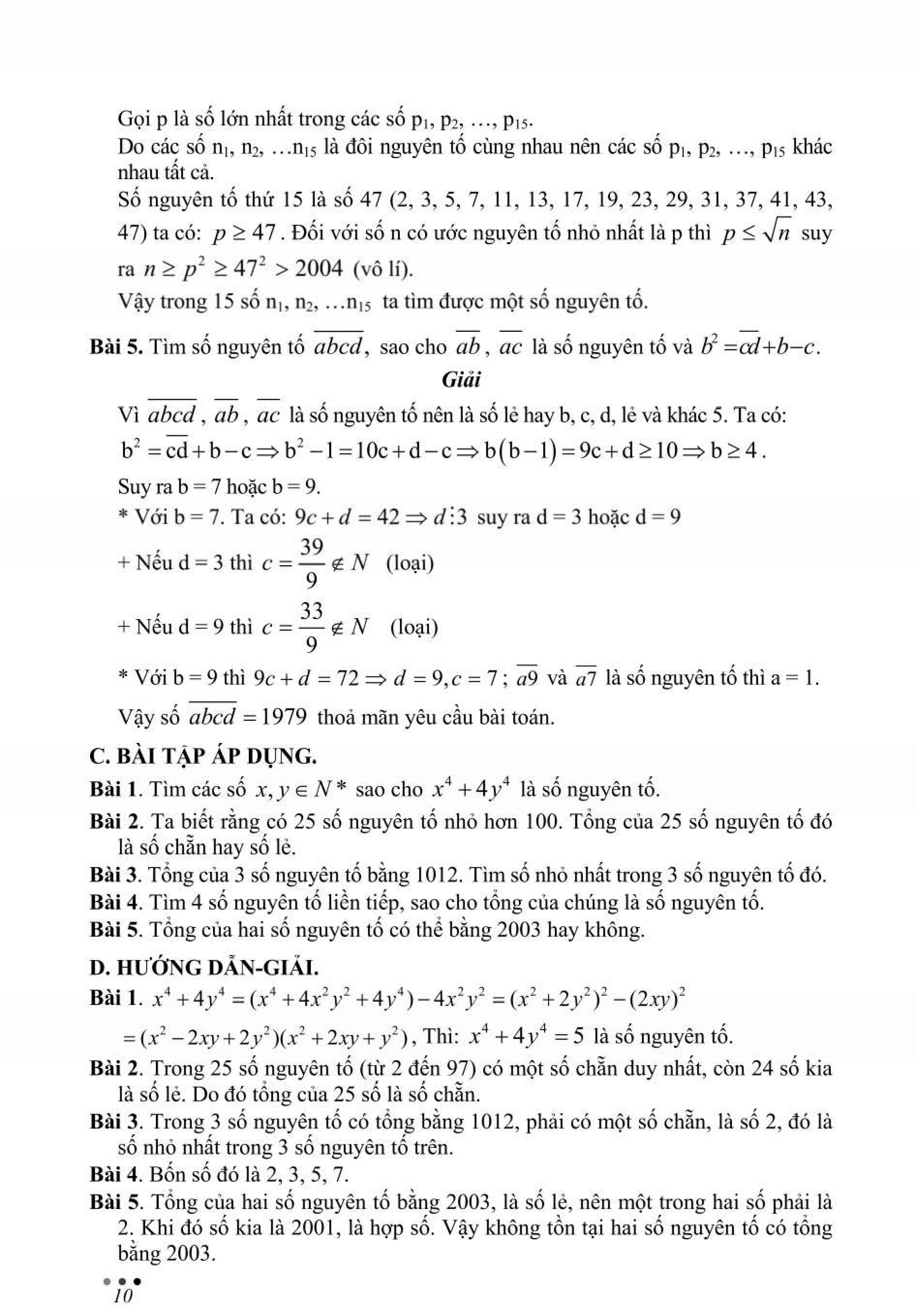 Bồi Dưỡng Học Sinh Giỏi Toán 9 - Luyện Thi Vào Lớp 10 THPT Chuyên Toán - Tập 1 - Số Học-Tổ Hợp, Nguyên Lý Và Đại Số - Ảnh 11