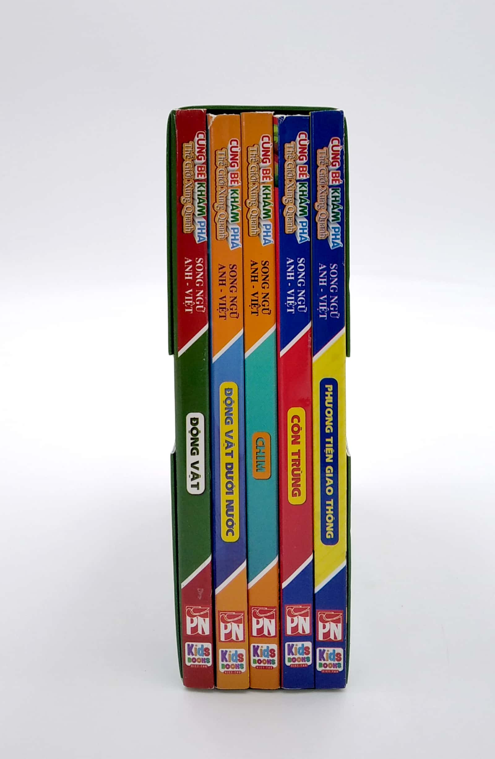 boxset cùng bé khám phá thế giới xung quanh - động vật - động vật dưới nước - chim - côn trùng - phương tiện giao thông (song ngữ anh-việt) (bộ 5 cuốn) - Ảnh 4