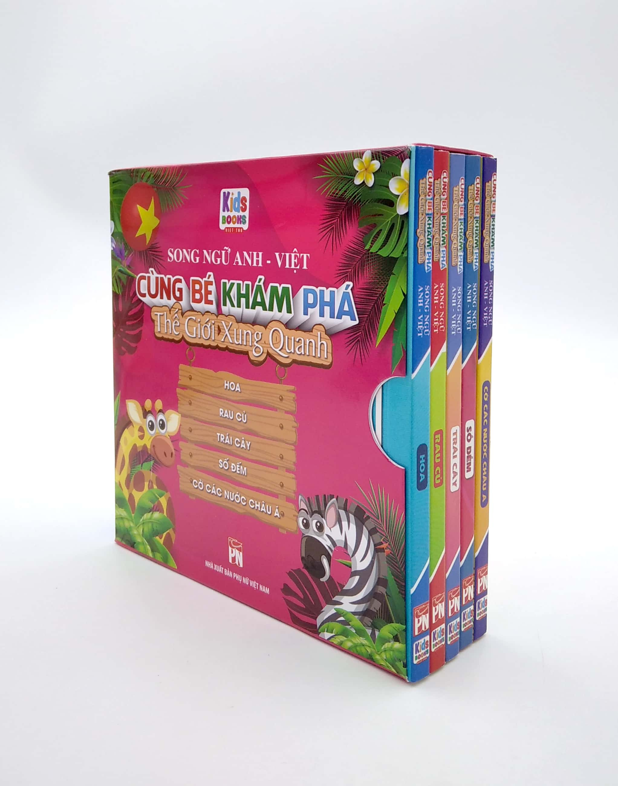 boxset cùng bé khám phá thế giới xung quanh - hoa - rau củ - trái cây - số đếm - cờ các nước châu á (song ngữ anh-việt) (bộ 5 cuốn) - Ảnh 2