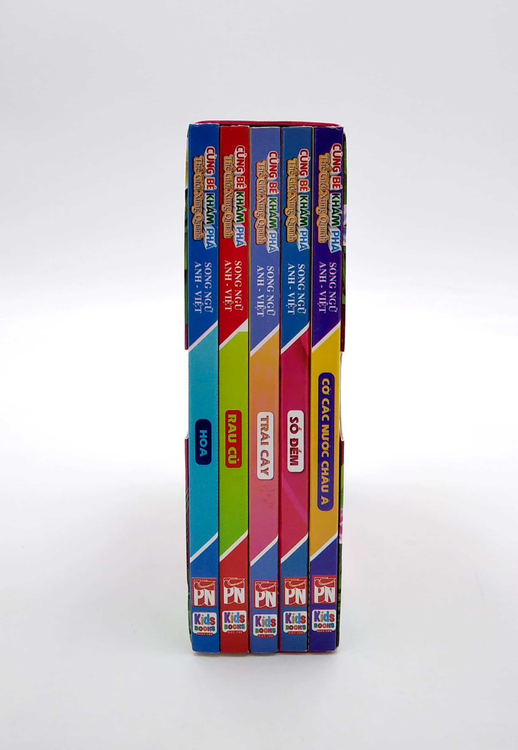 boxset cùng bé khám phá thế giới xung quanh - hoa - rau củ - trái cây - số đếm - cờ các nước châu á (song ngữ anh-việt) (bộ 5 cuốn) - Ảnh 3