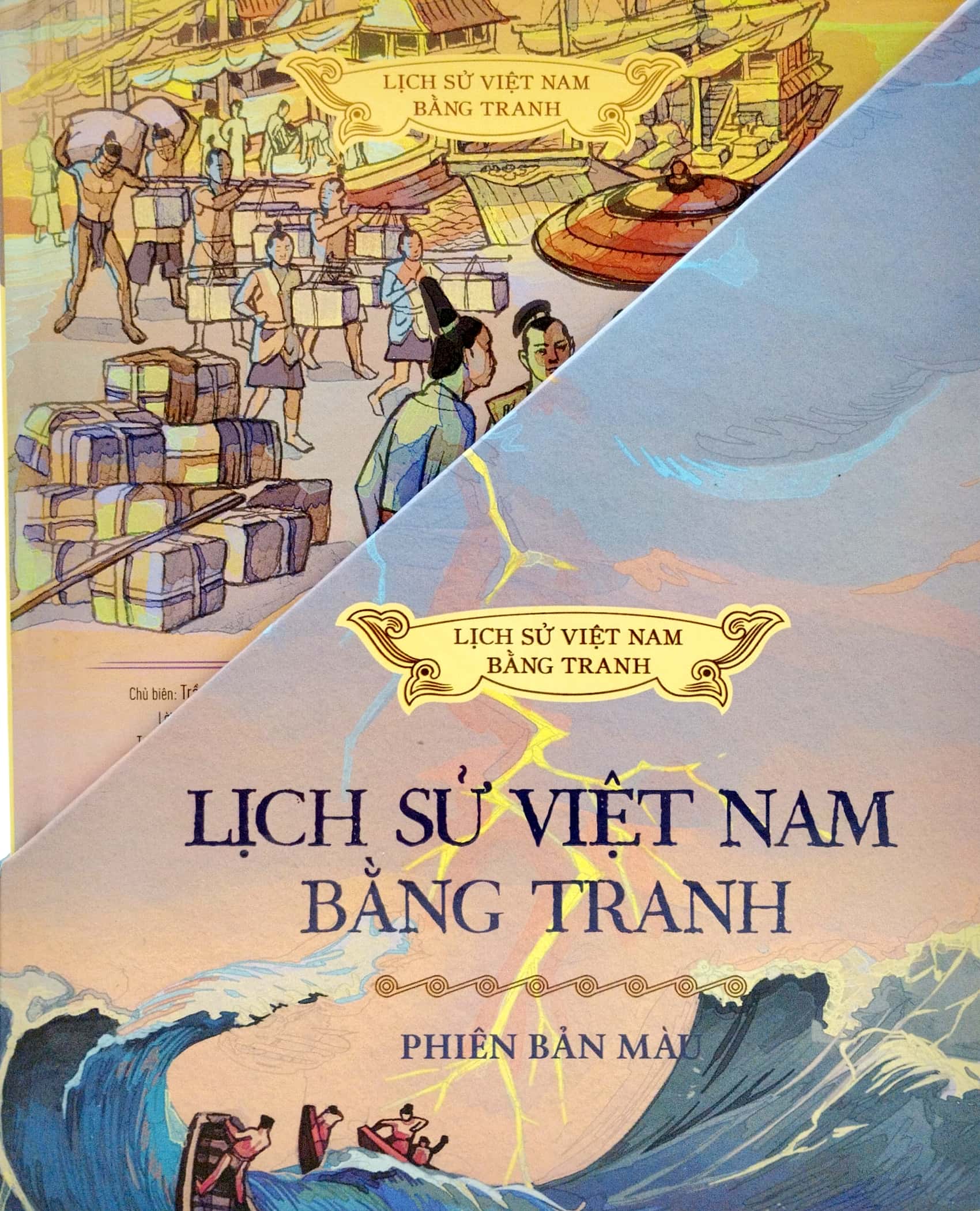boxset lịch sử việt nam bằng tranh - bản màu - bìa cứng (hộp 8 cuốn) - Ảnh 2