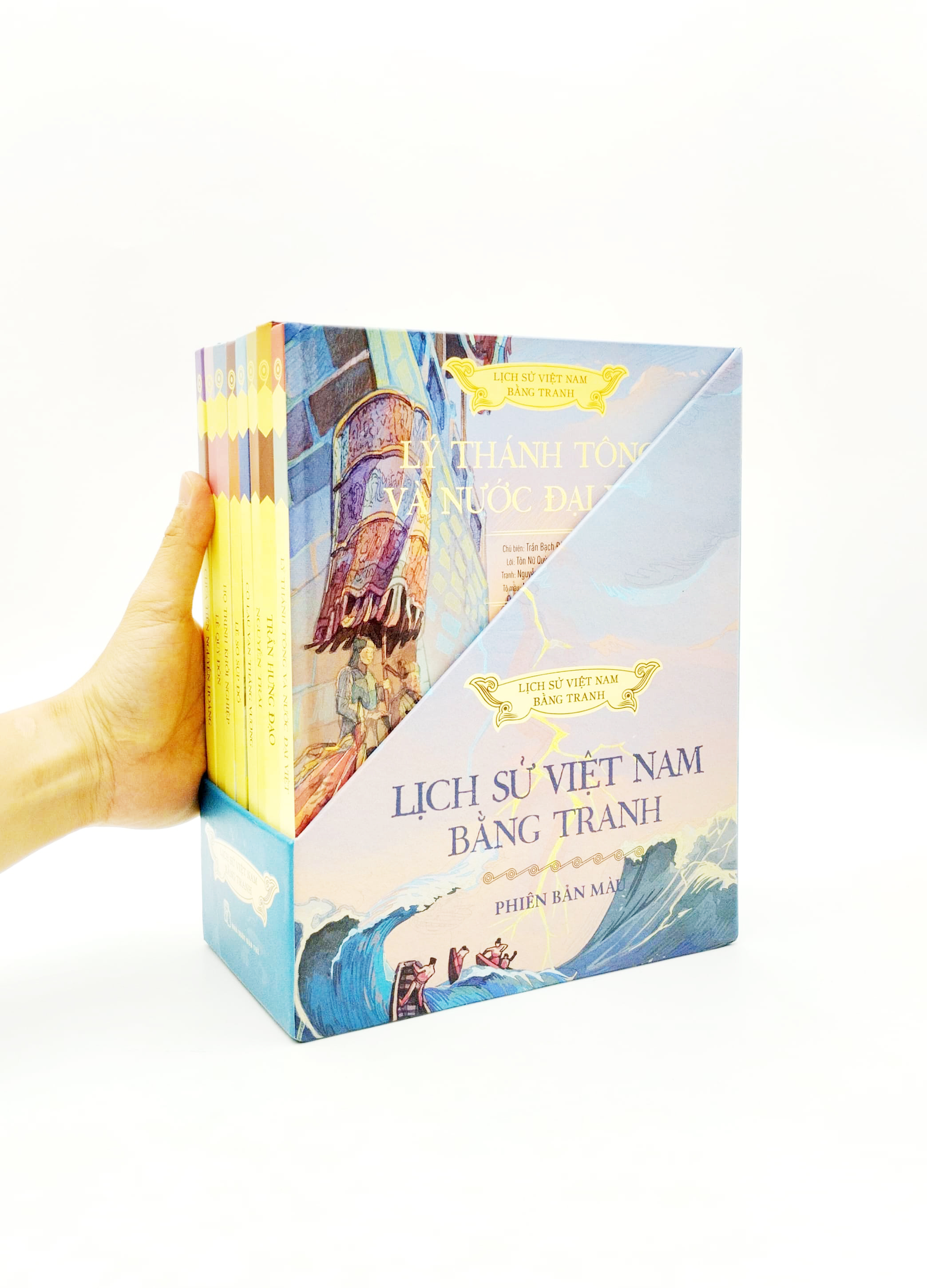 boxset lịch sử việt nam bằng tranh - bản màu - bìa cứng (hộp 8 cuốn) - Ảnh 7