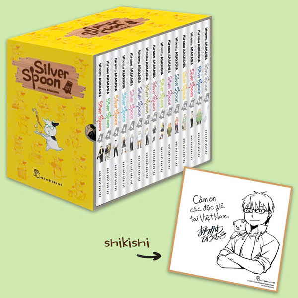 Boxset Manga - Silver Spoon: Tập 1 - 15 (Hộp 15 Cuốn) - Tặng Kèm Shikishi Có In Chữ Viết Độc Quyền Của Tác Giả Dành Cho Độc Giả Việt Nam