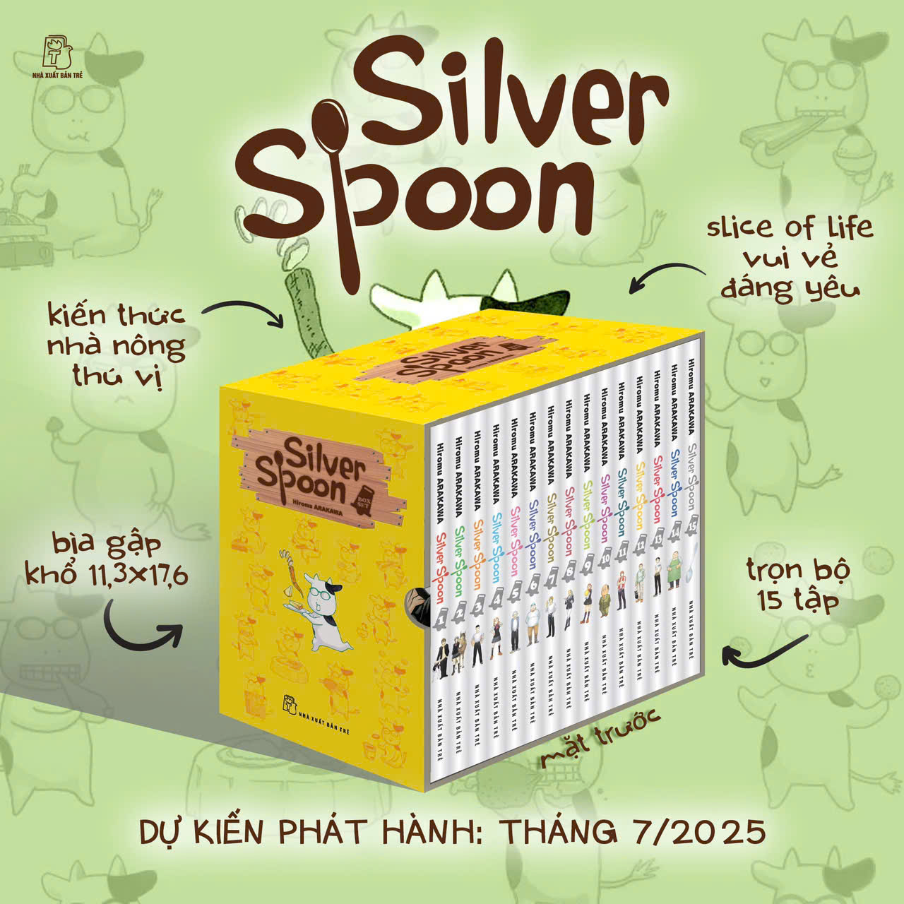 Boxset Manga - Silver Spoon: Tập 1 - 15 (Hộp 15 Cuốn) - Tặng Kèm Shikishi Có In Chữ Viết Độc Quyền Của Tác Giả Dành Cho Độc Giả Việt Nam - Ảnh 2