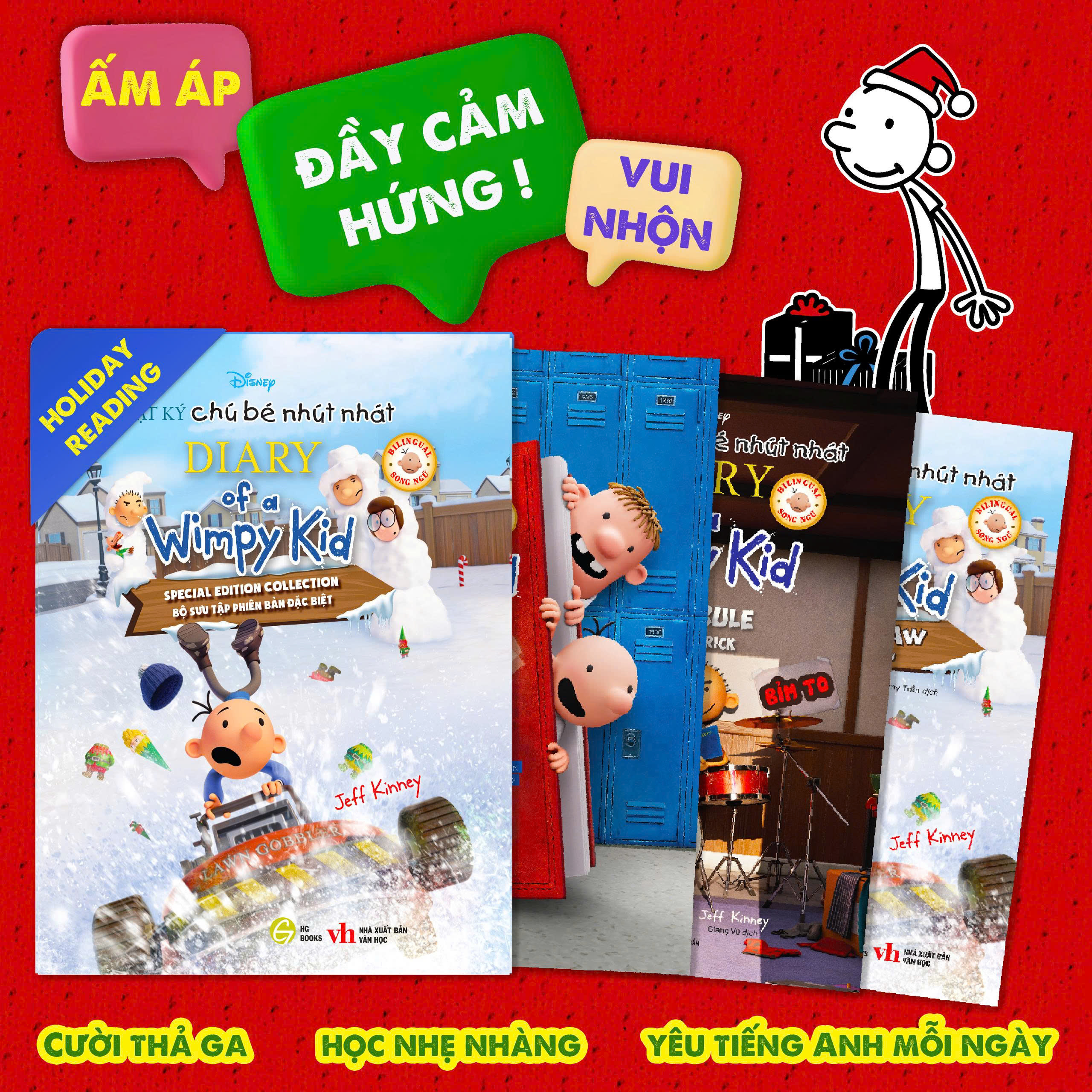 Boxset Nhật Ký Chú Bé Nhút Nhát - Diary Of A Wimpy Kid - Holiday Collection - Phiên Bản Giới Hạn Disney+ (Hộp 3 Cuốn) - Ảnh 4