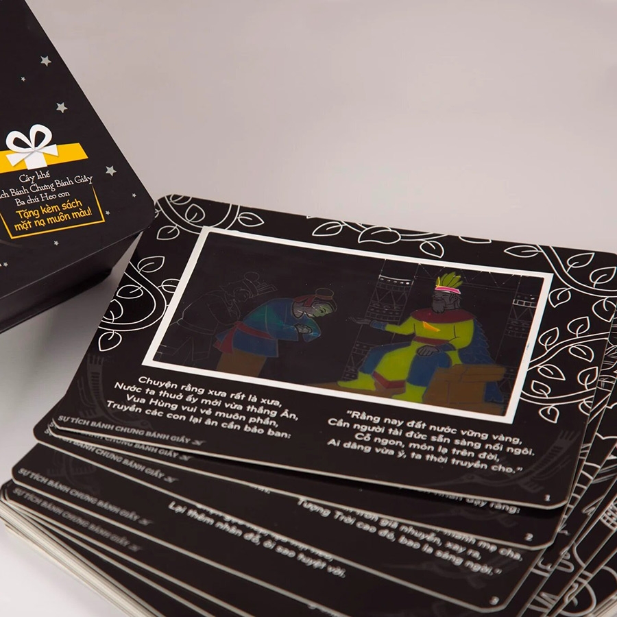 boxset sách chiếu bóng thần kỳ: cây khế + sự tích bánh chưng bánh giầy + ba chú heo con - Ảnh 5