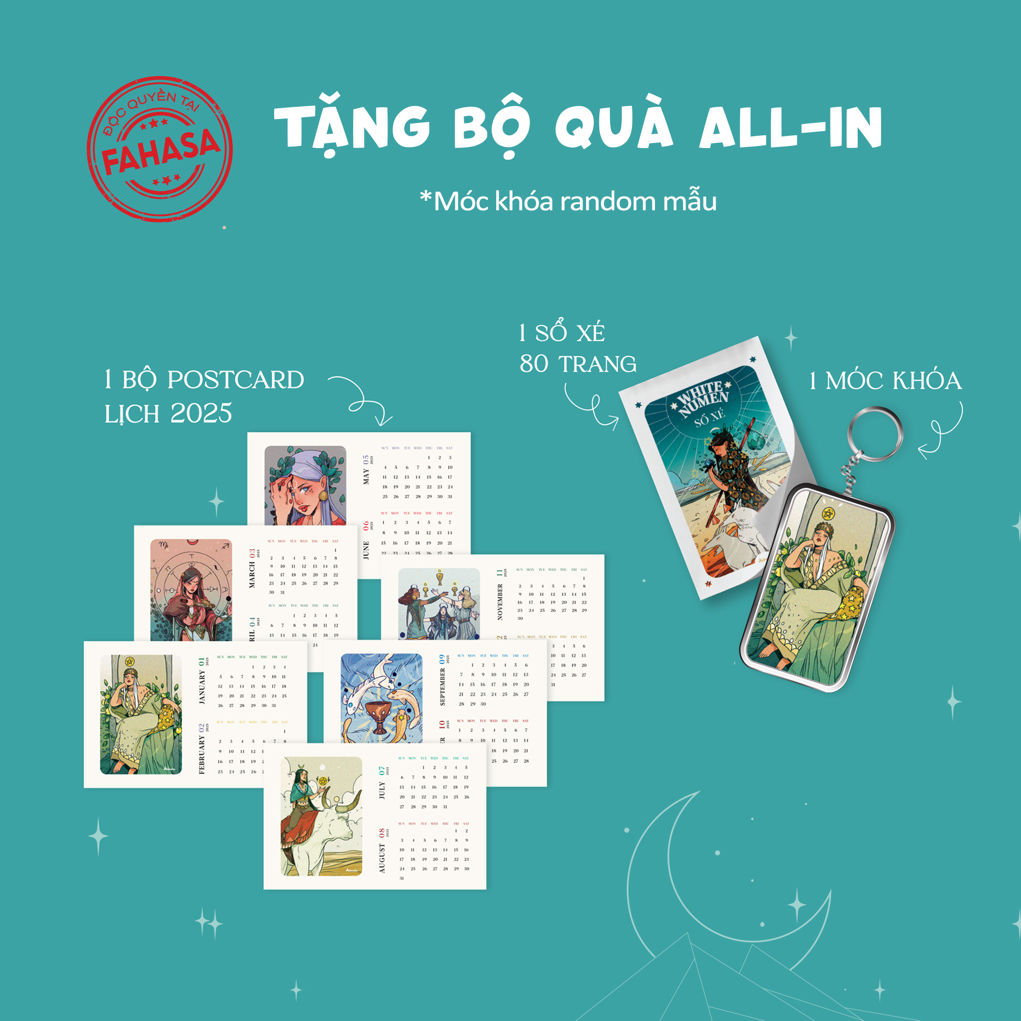 boxset white numen tarot (bộ bài + sách hướng dẫn) - tặng kèm bộ quà all-in: sổ xé in bìa art bài + bộ postcard in hình art bài kèm lịch 2025 + móc khóa in art bài random - Ảnh 6