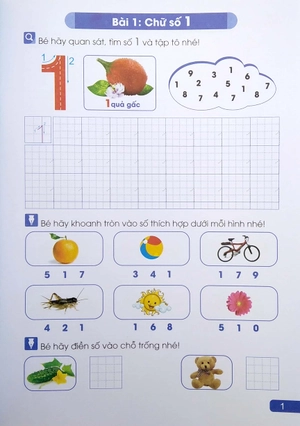 bước đầu học viết tập tô số và hình khối (dành cho bé từ 3 - 6 tuổi) - Ảnh 3