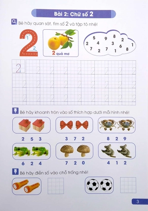 bước đầu học viết tập tô số và hình khối (dành cho bé từ 3 - 6 tuổi) - Ảnh 5