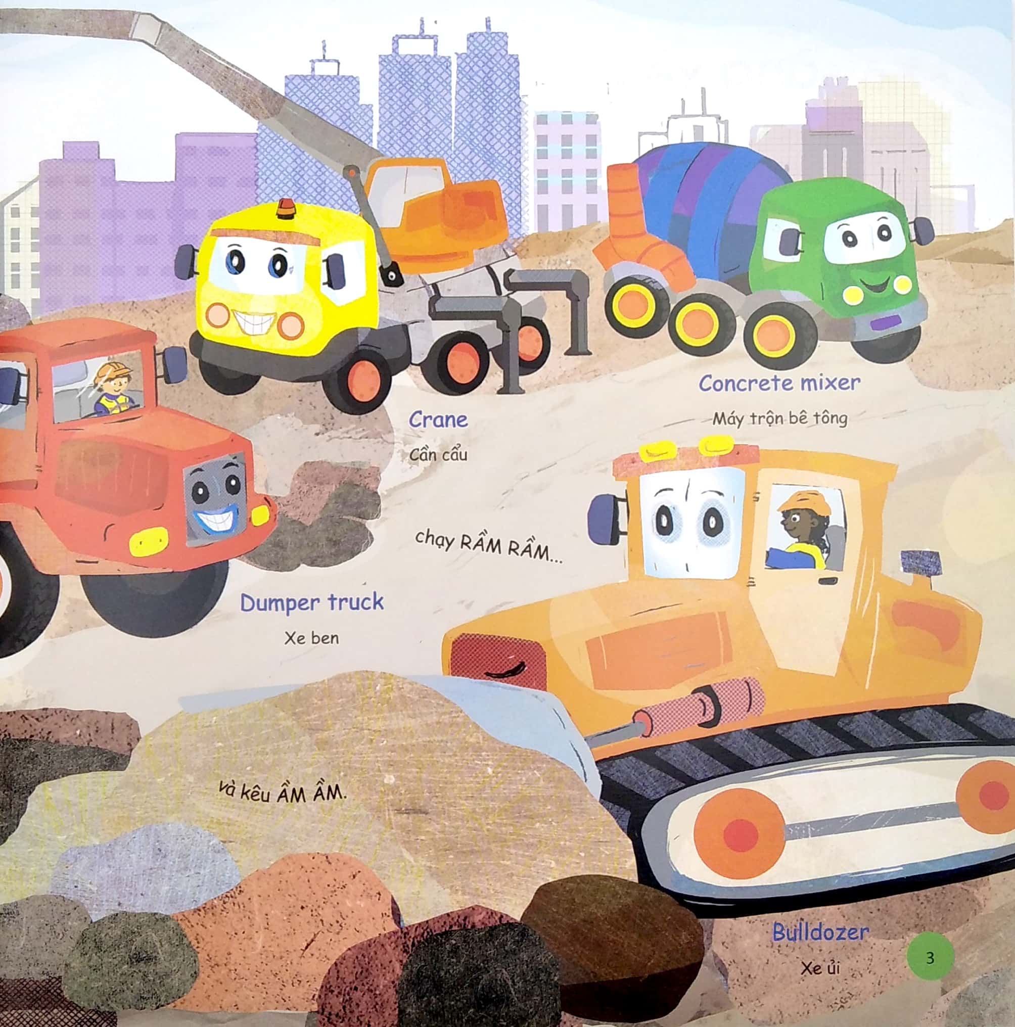 busy machines - digger: những cỗ máy năng nổ - máy đào đất (song ngữ anh - việt) - Ảnh 4