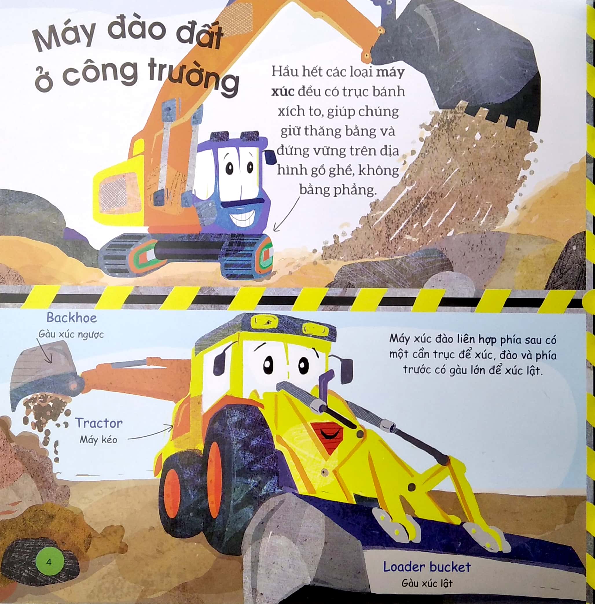 busy machines - digger: những cỗ máy năng nổ - máy đào đất (song ngữ anh - việt) - Ảnh 5