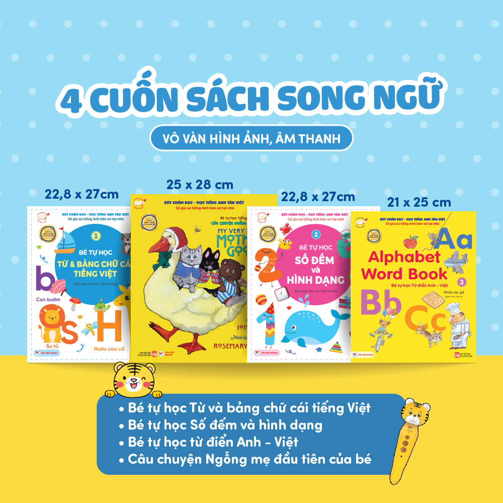 Bút Chấm Đọc-Học Tiếng Anh Tân Việt - Cô Gia Sư Tiếng Anh Bản Xứ Tại Nhà - Phiên Bản Ngỗng Mẹ (Dành Cho Trẻ Từ 0 Đến 6 Tuổi) - Tặng Kèm Thẻ Học Thông Minh Ngẫu Nhiên - Ảnh 8