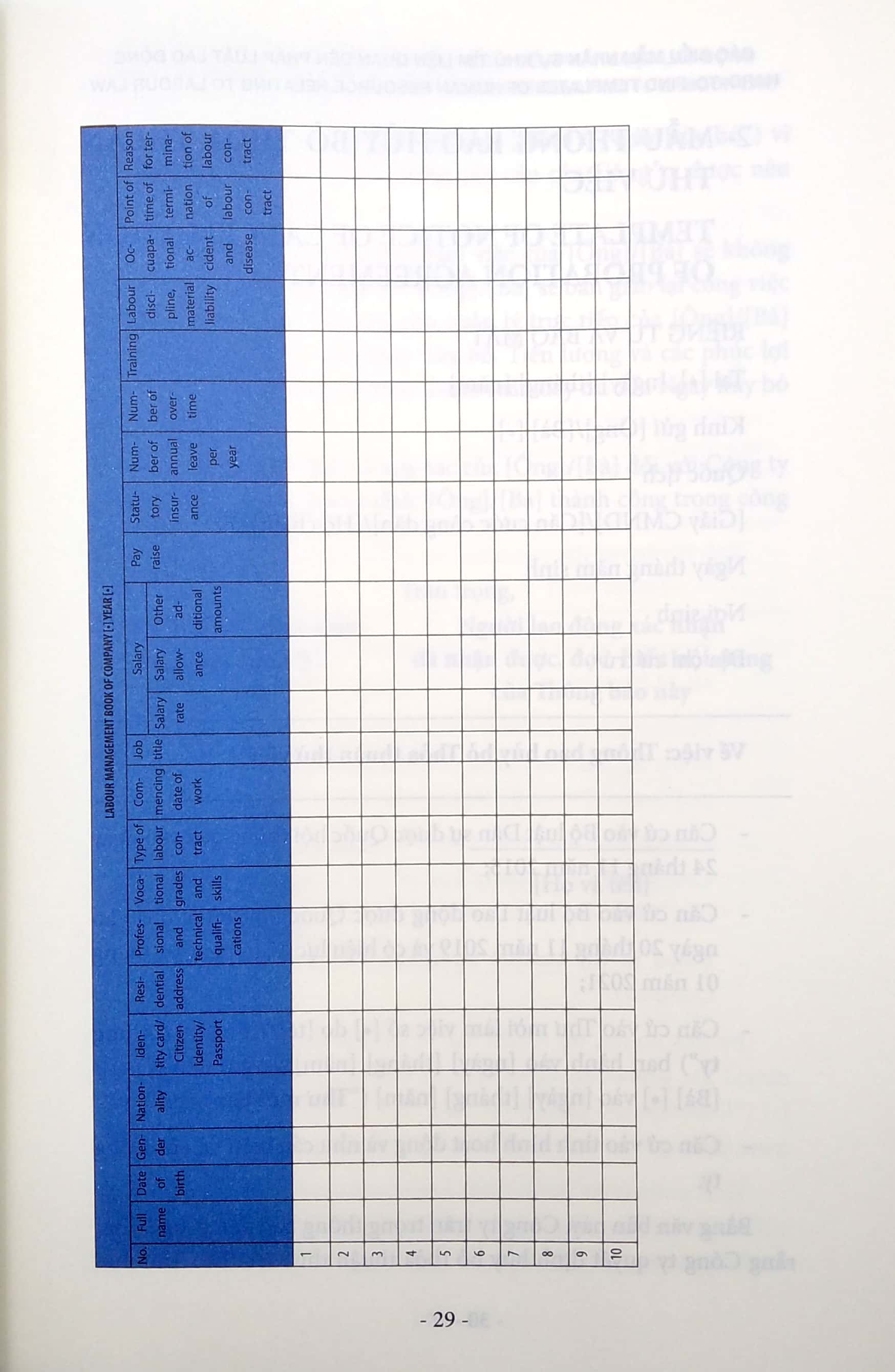 các biểu mẫu nhân sự khó tìm liên quan đến pháp luật lao động (tái bản 2021) - Ảnh 6