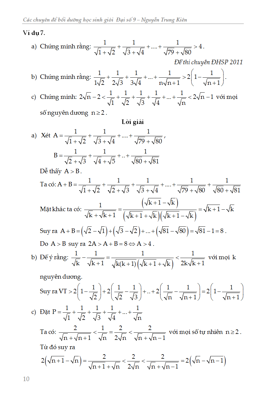 các chuyên đề bồi dưỡng học sinh giỏi đại số lớp 9 - Ảnh 11