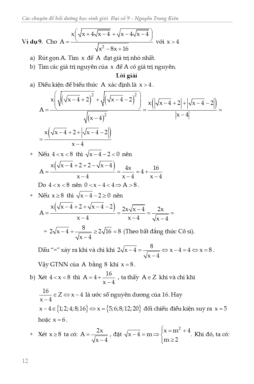 các chuyên đề bồi dưỡng học sinh giỏi đại số lớp 9 - Ảnh 13