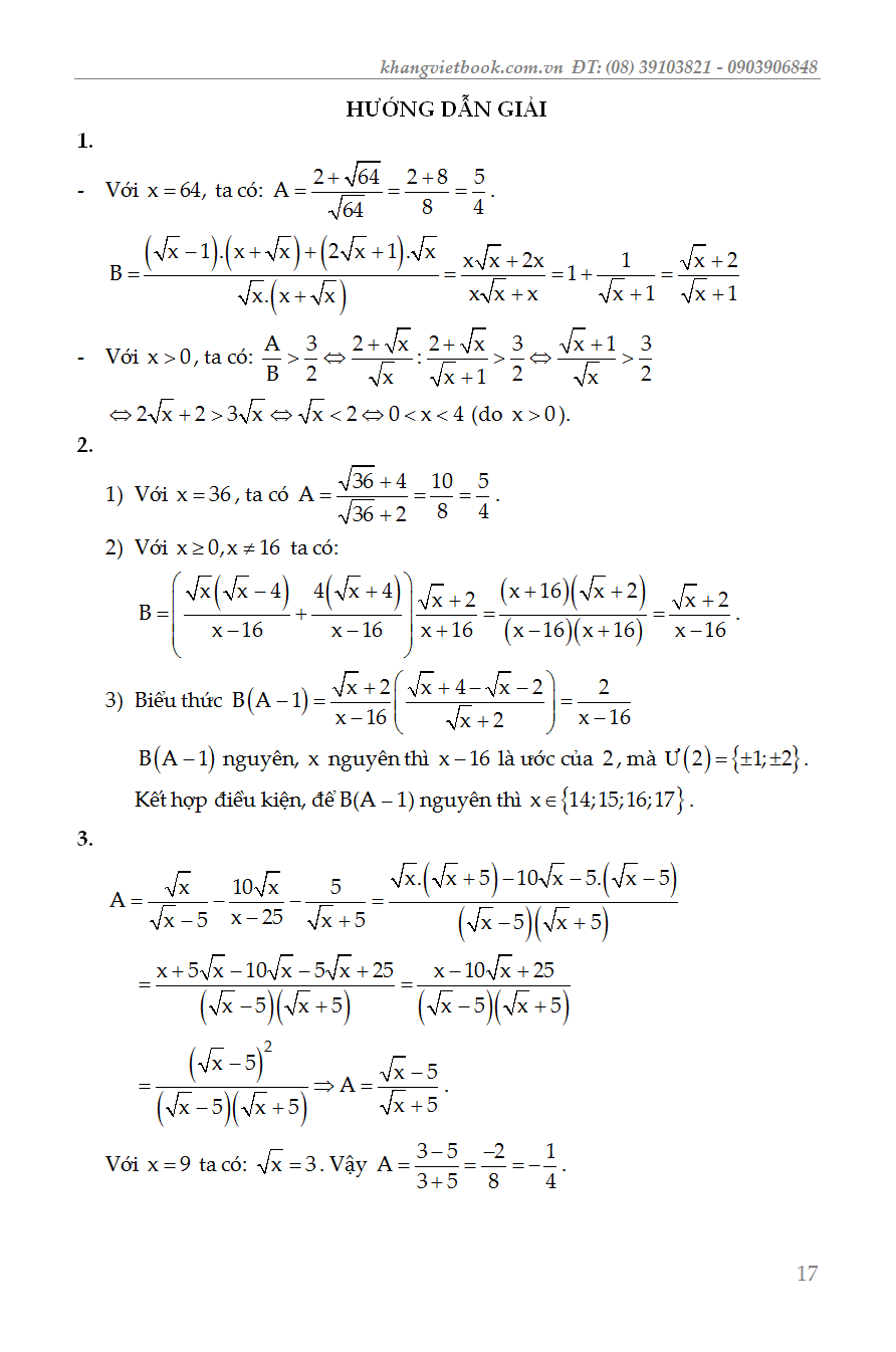các chuyên đề bồi dưỡng học sinh giỏi đại số lớp 9 - Ảnh 18