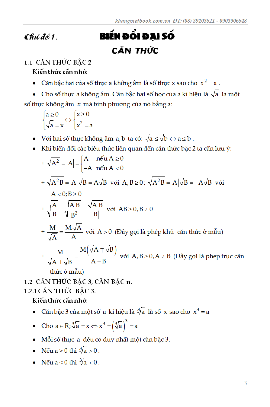 các chuyên đề bồi dưỡng học sinh giỏi đại số lớp 9 - Ảnh 4
