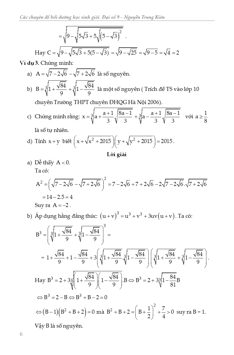 các chuyên đề bồi dưỡng học sinh giỏi đại số lớp 9 - Ảnh 7