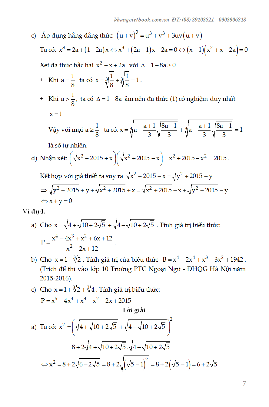 các chuyên đề bồi dưỡng học sinh giỏi đại số lớp 9 - Ảnh 8