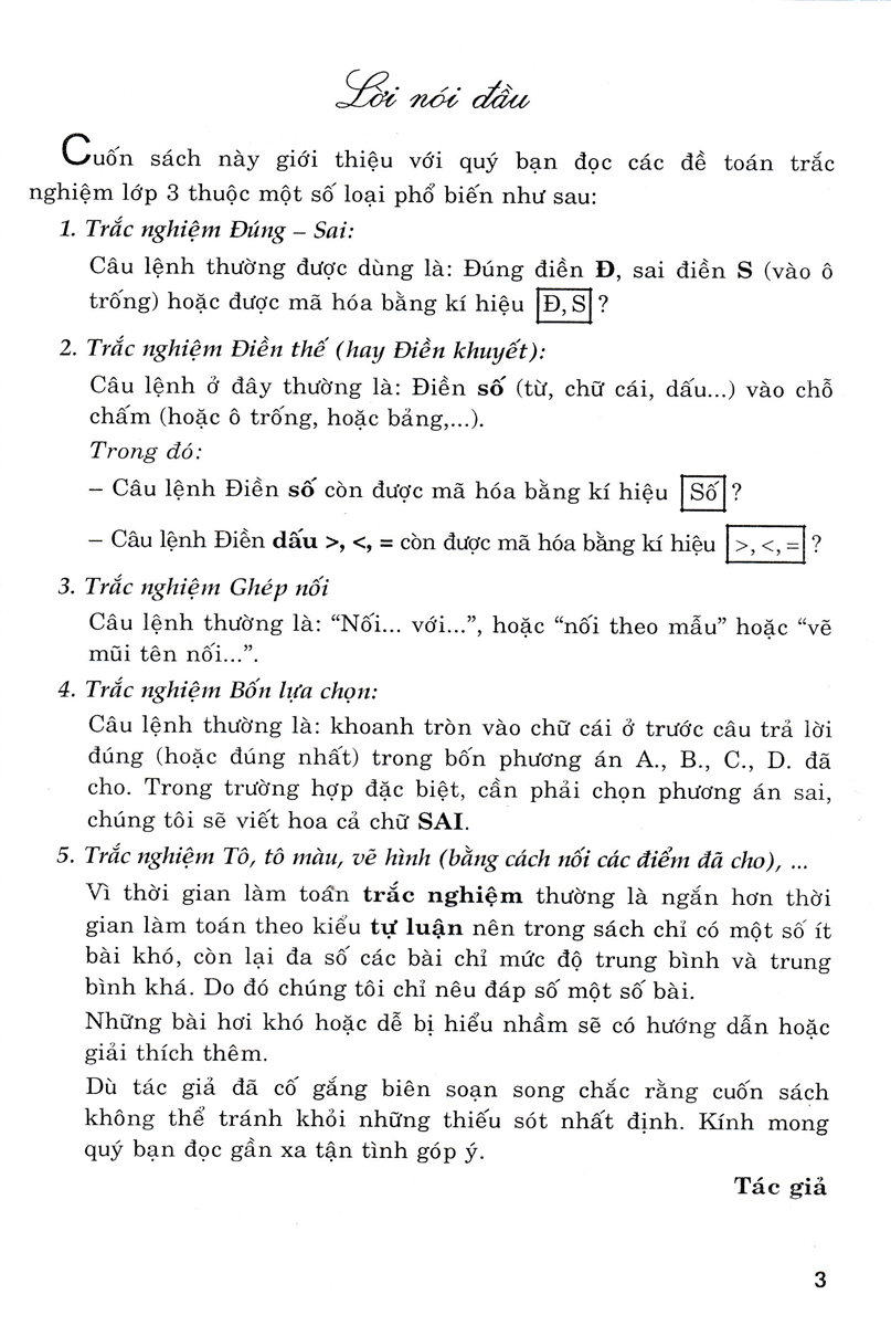 các dạng bài tập trắc nghiệm toán 3 (biên soạn theo chương trình giáo dục phổ thông mới) (tái bản 2024) - Ảnh 4