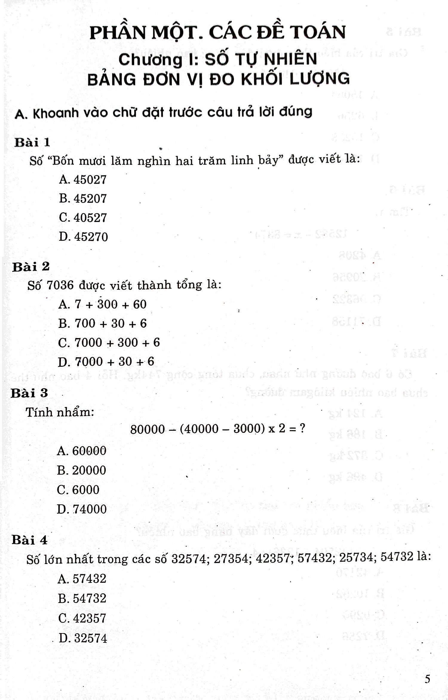 các dạng bài tập trắc nghiệm toán 4 (theo chương trình giáo dục phổ thông mới) - Ảnh 4