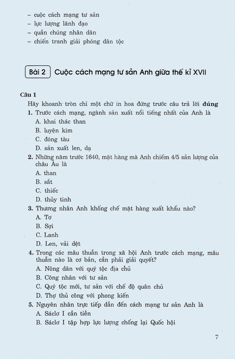 các dạng câu hỏi và bài tập trắc nghiệm lịch sử lớp 11 - Ảnh 5