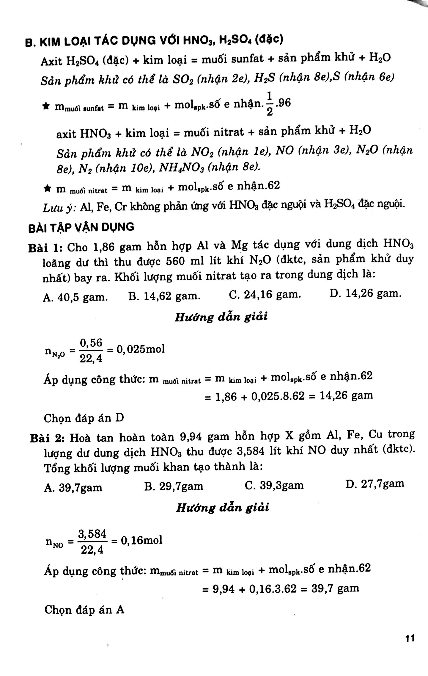 các dạng điển hình và phương pháp giải nhanh bài tập trắc nghiệm hóa học 12 - Ảnh 6