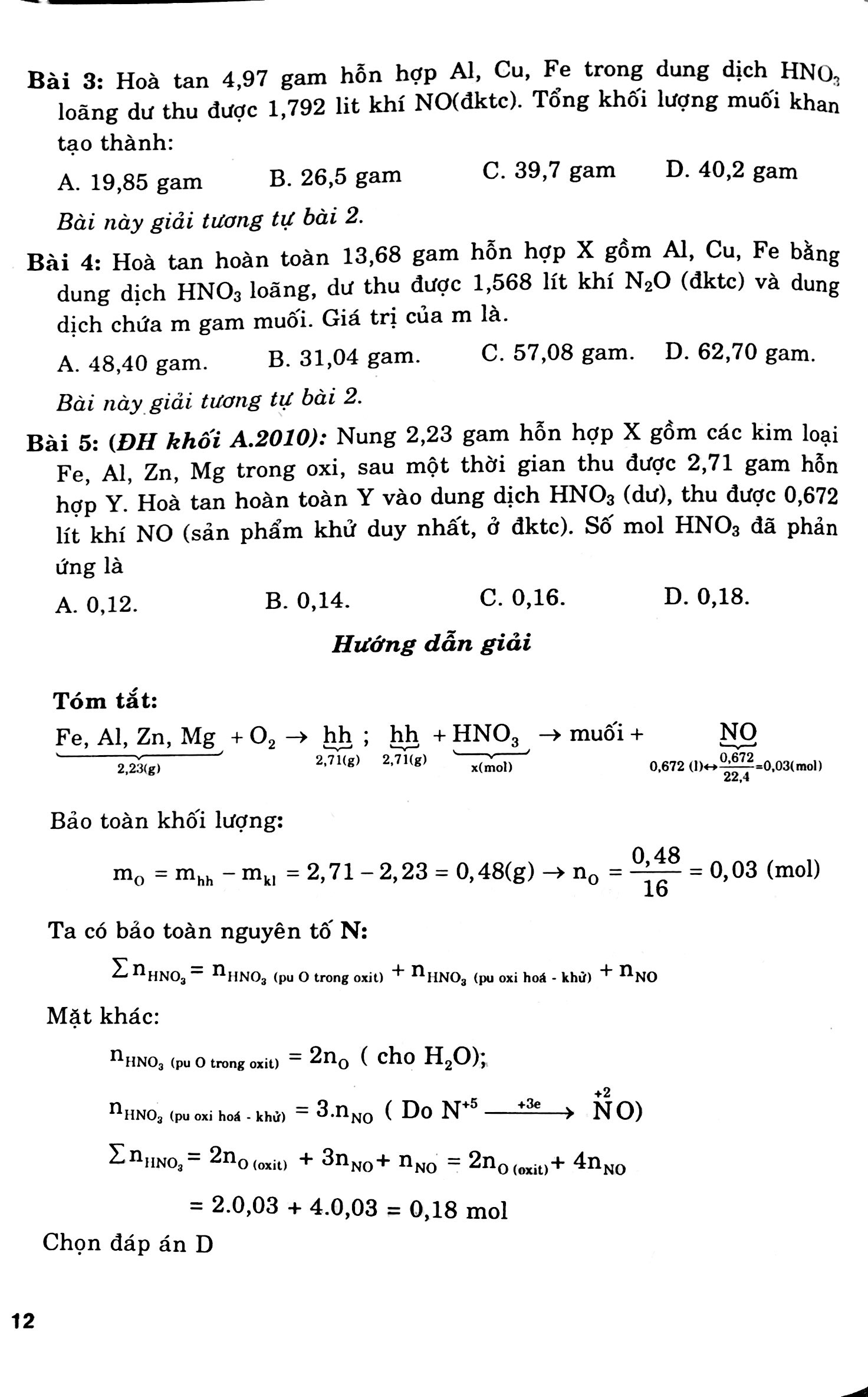 các dạng điển hình và phương pháp giải nhanh bài tập trắc nghiệm hóa học 12 - Ảnh 7
