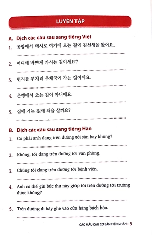 các mẫu câu cơ bản tiếng hàn (tái bản 2018) - Ảnh 3