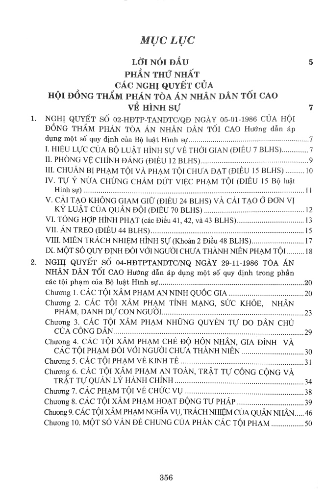 các nghị quyết của hội đồng thẩm phán tòa án nhân dân tối cao về hình sự và tố tụng hình sự từ năm 1986 đến năm 2024 - Ảnh 2