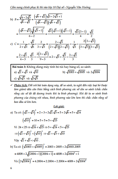 cẩm nang chinh phục kì thi lớp 10 - đại số - Ảnh 6